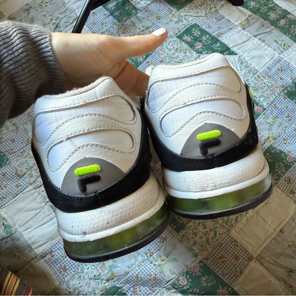 Fila White and Black Sneakers with Neon Highlights - Picture 10 of 11